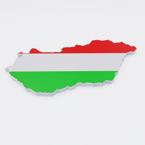 Hungary country flag map 3d model