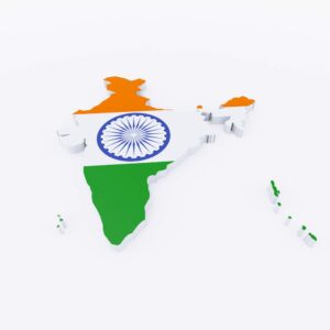 India country flag map 3d model