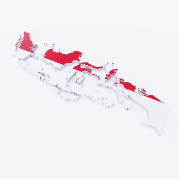 Indonesia country flag map 3d model