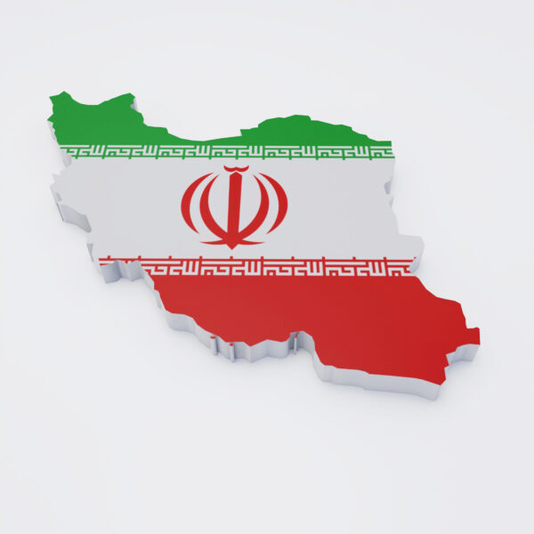 Iran country flag map 3d model