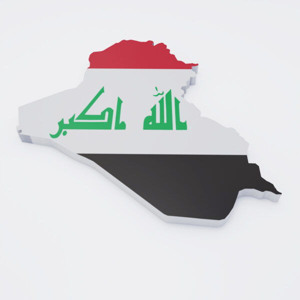 Iraq country flag map 3d model