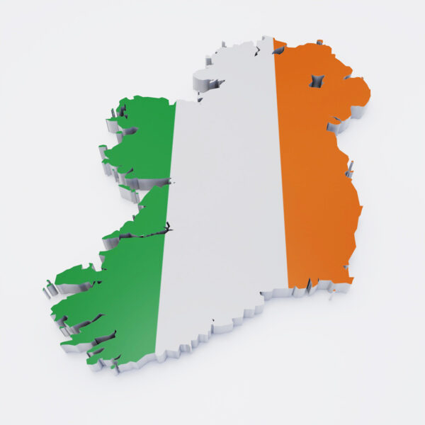 Ireland country flag map 3d model