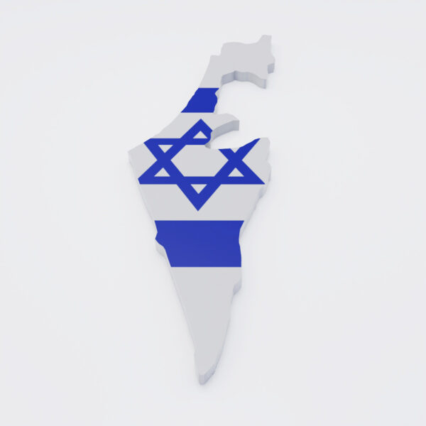 Israel country flag map 3d model