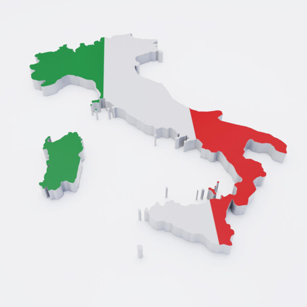 Italy country flag map 3d model