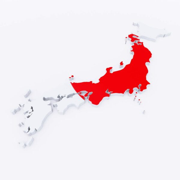 Japan country flag map 3d model