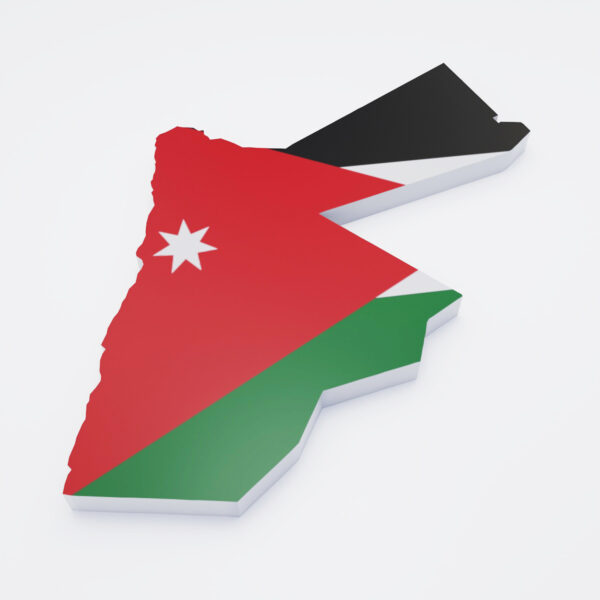Jordan country flag map 3d model