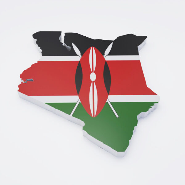 Kenya country flag map 3d model