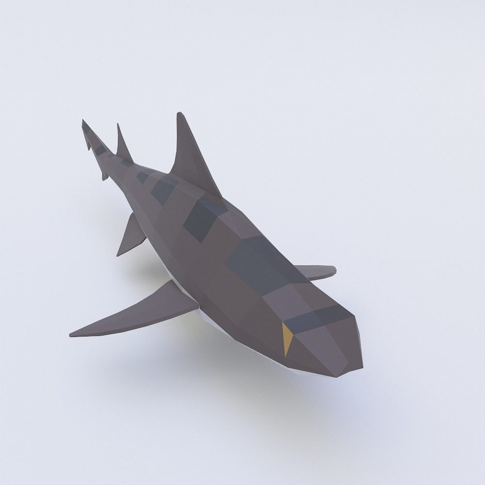 Leopard shark low poly 3d model