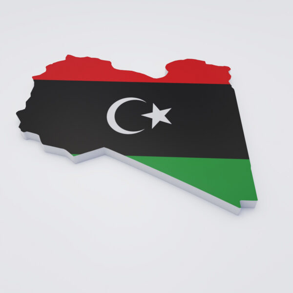 Libya country flag map 3d model