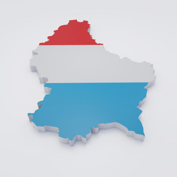 Luxembourg country flag map 3d model