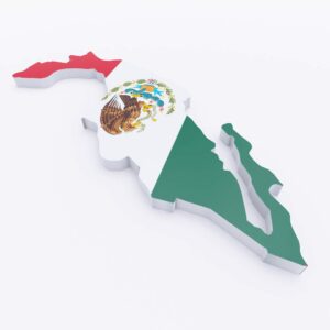 Mexico country flag map 3d model