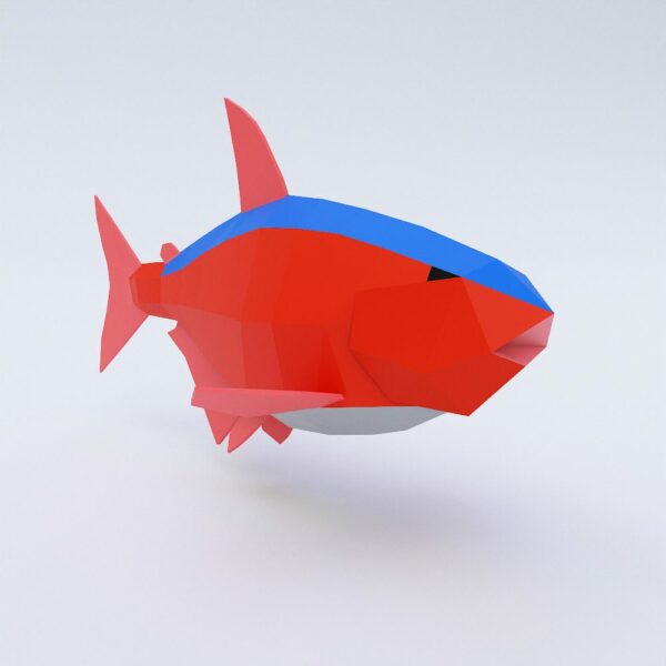 Neon tetra fish low poly 3d model
