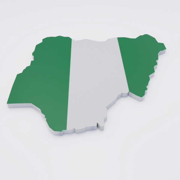 Nigeria flag map 3d model