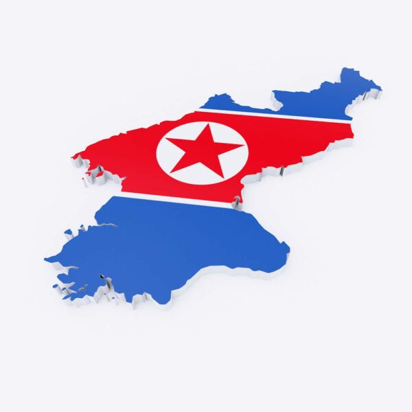 North Korea flag map 3d model