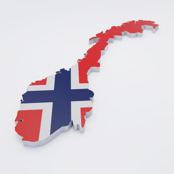 Norway flag map 3d model