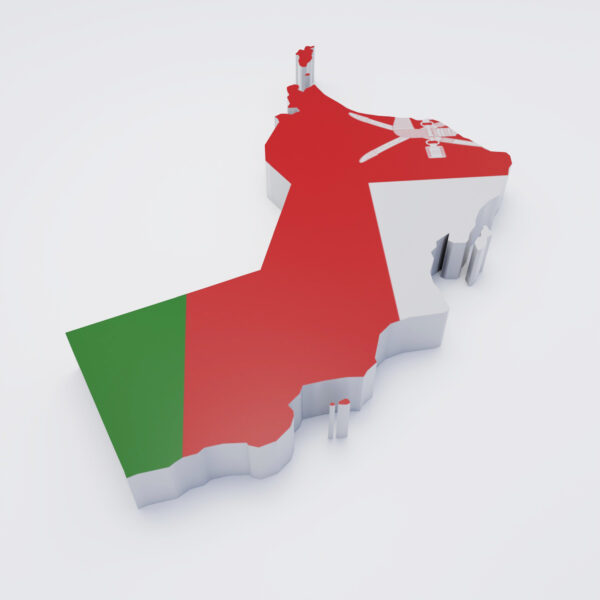 Oman flag map 3d model
