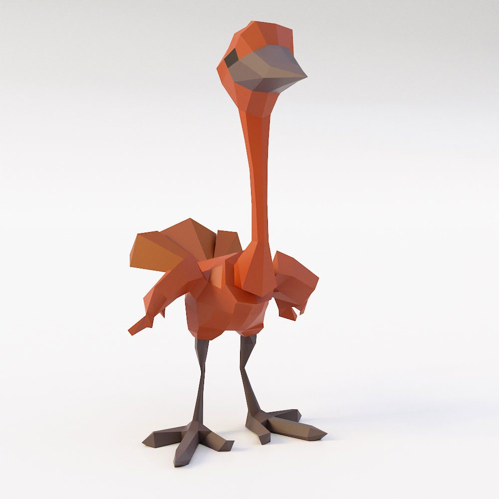 Ostrich bird 3d model