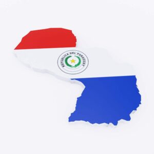 Paraguay flag map 3d model