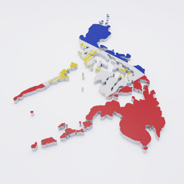Philippines flag map 3d model