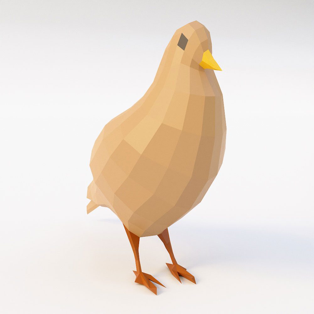 Pigeon bird low poly 3d model