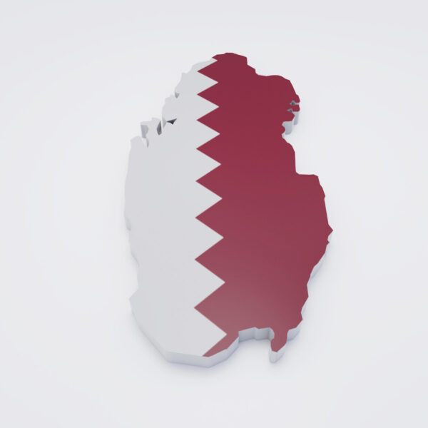 Qatar flag map 3d model