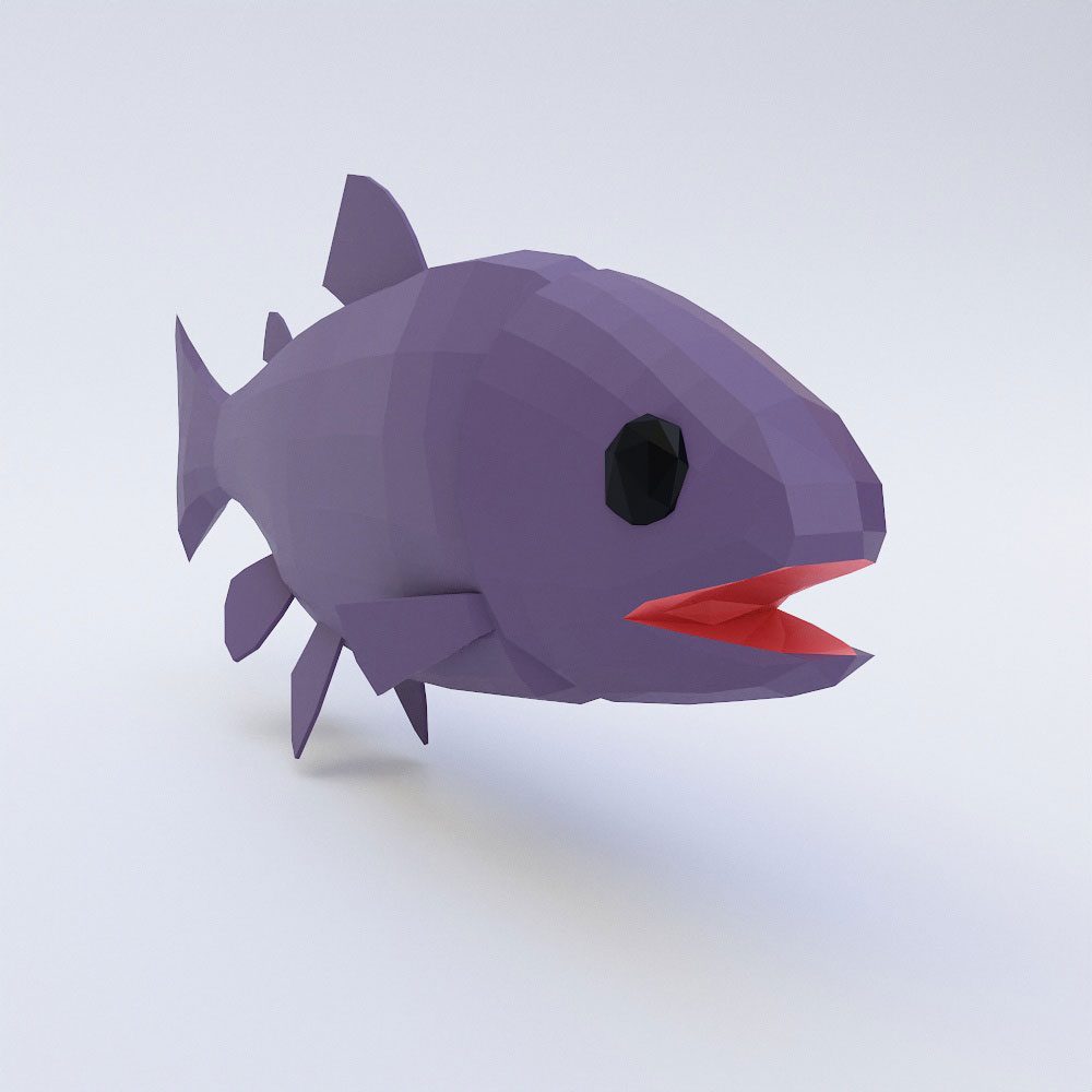 Rainbow trout fish low poly 3d model