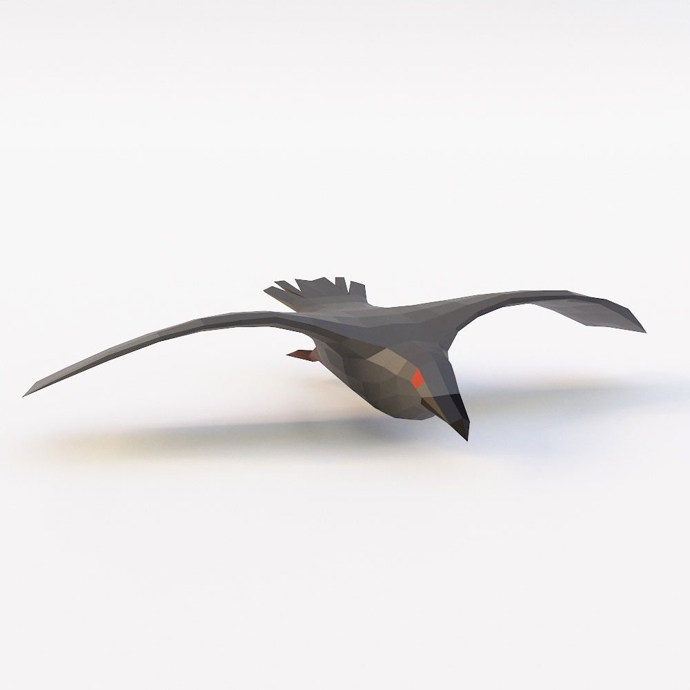 Raven low poly 3d model
