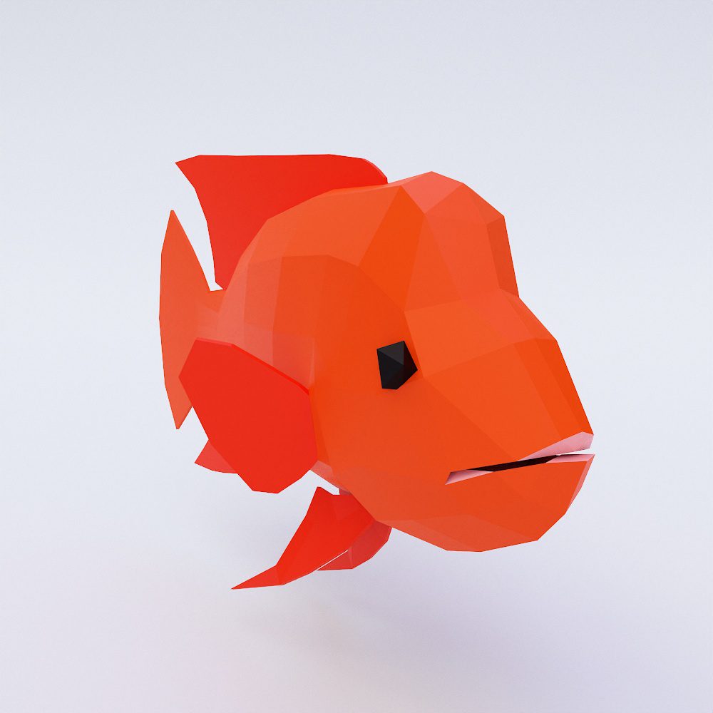 Red devil fish lowpoly 3d model
