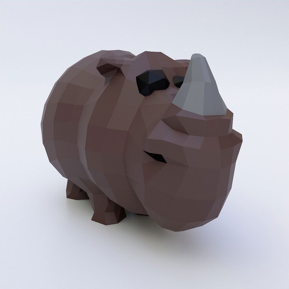 Rhino cartoon 3d model