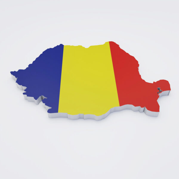 Romania flag map 3d model