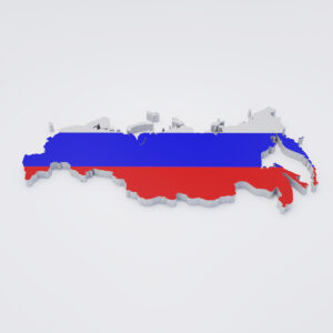 Russia flag map 3d model
