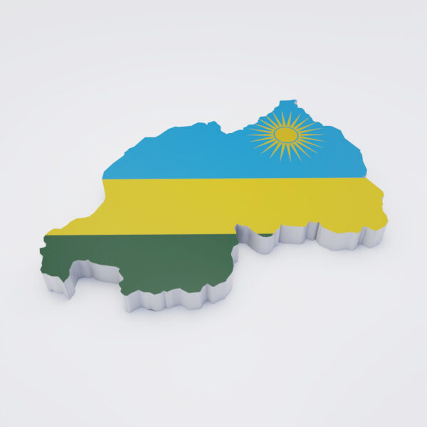 Rwanda flag map 3d model