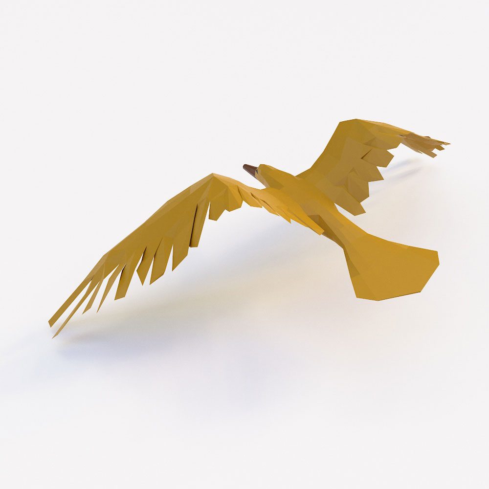 Seagull low poly 3d model
