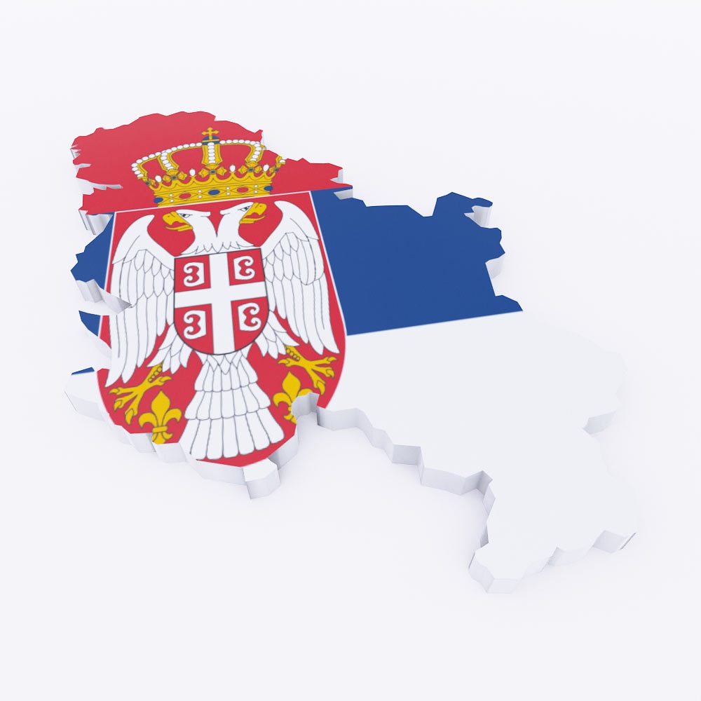 Serbia flag map 3d model