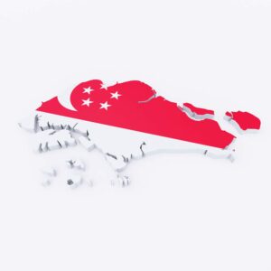 Singapore flag map 3d model