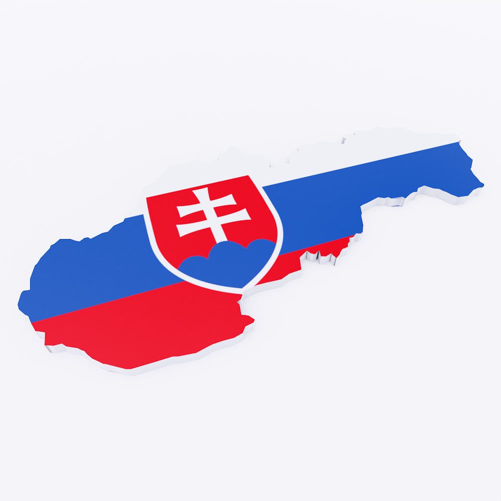 Slovakia flag map 3d model
