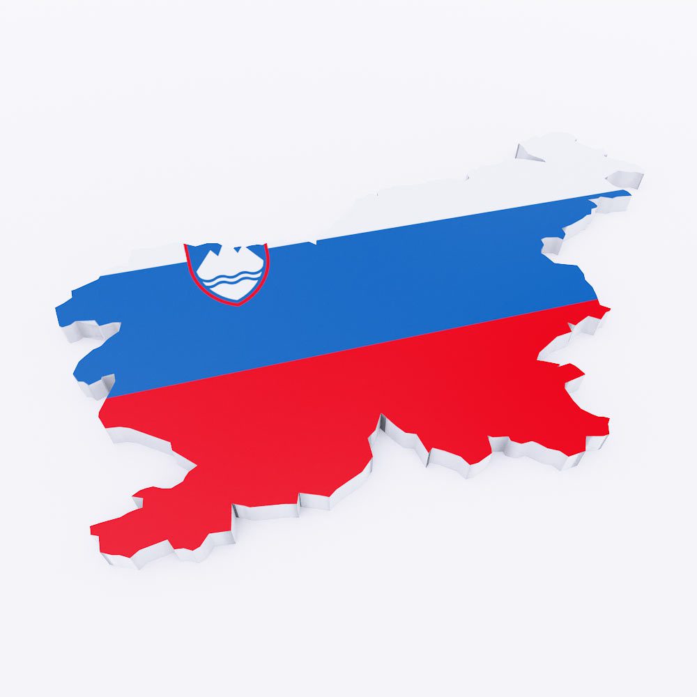 Slovenia flag map 3d model