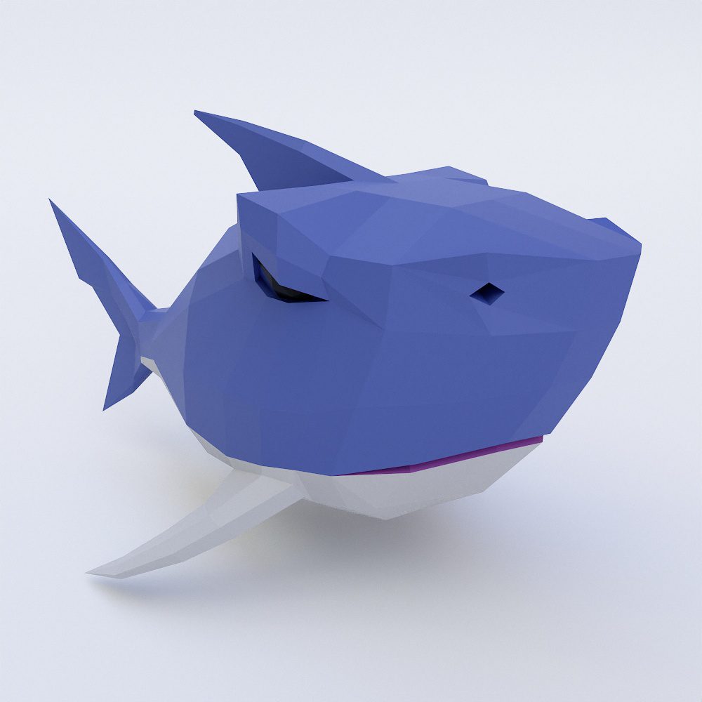 Shark fish cartoon 3d model