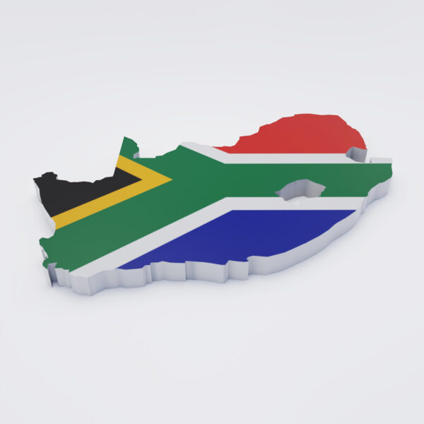 South Africa flag map 3d model