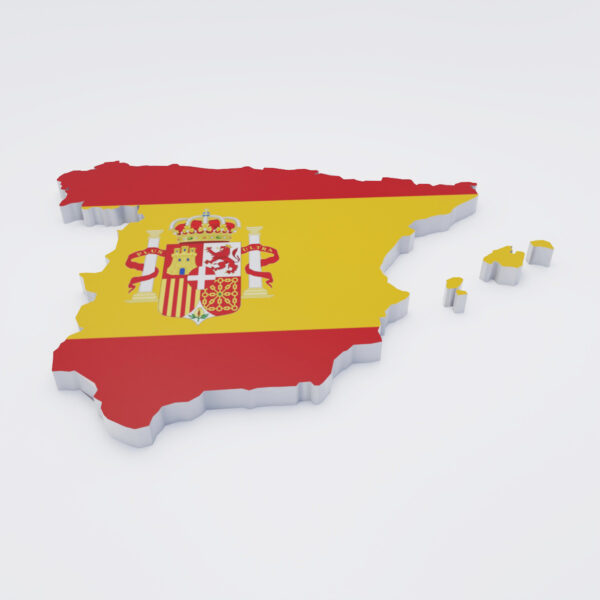 Spain flag map 3d model