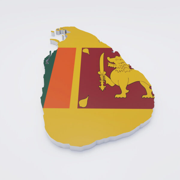 Sri Lanka flag map 3d model