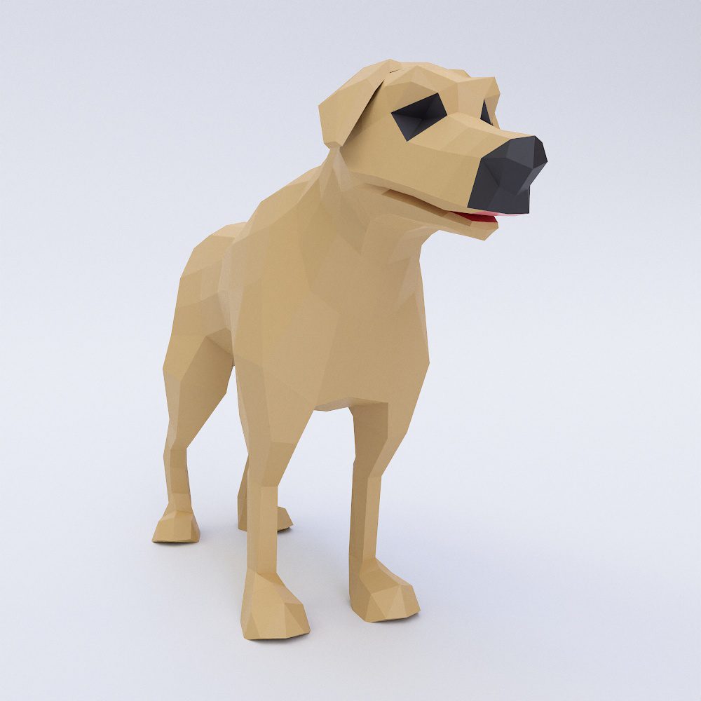 Street dog low poly 3d model