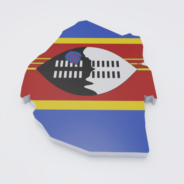 Swaziland flag map 3d model