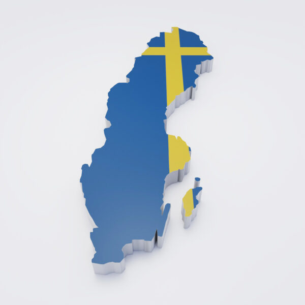 Sweden flag map 3d model