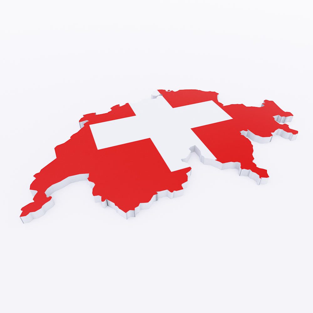 Switzerland flag map 3d model