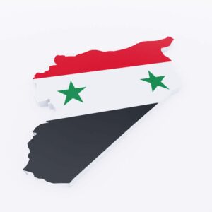 Syria flag map 3d model