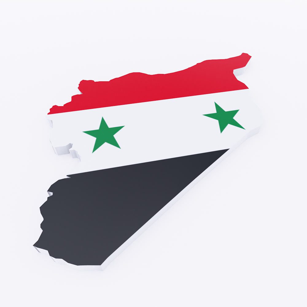 Syria flag map 3d model