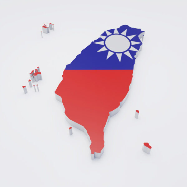 Taiwan flag map 3d model