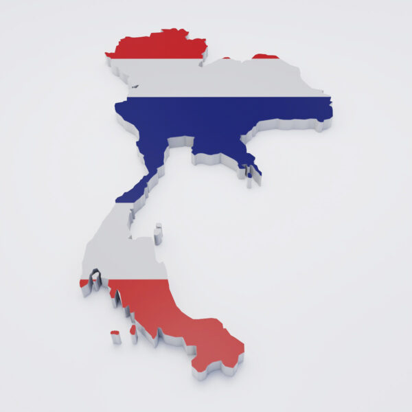 Thailand flag map 3d model