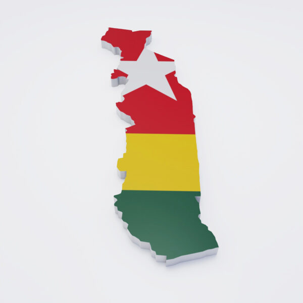 Togo flag map 3d model
